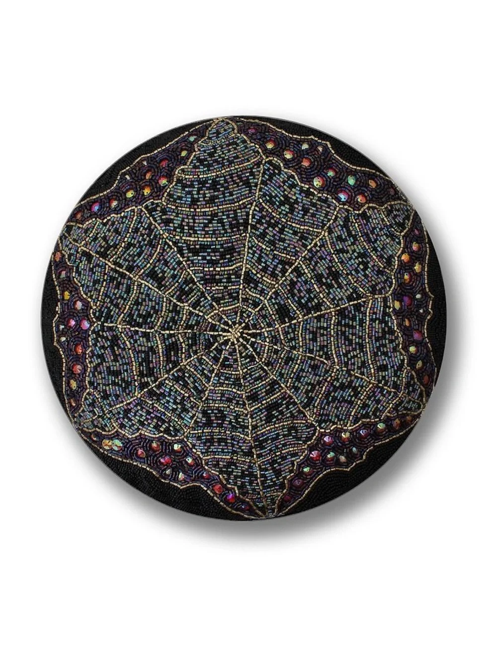 Beaded Spider Web Throw Pillow